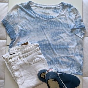 Blue Tye-Dye Crop Top